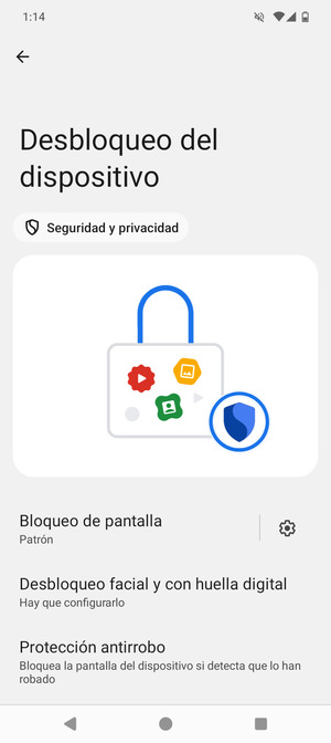 El teléfono ha sido asegurado con un bloqueo de pantalla