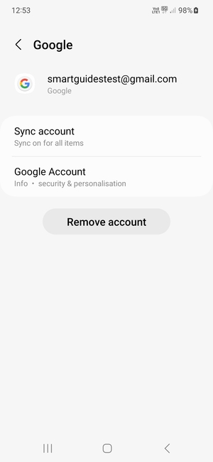 Select Sync account