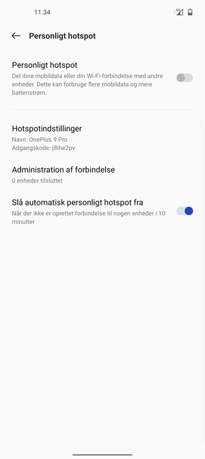 Vælg Hotspotindstillinger