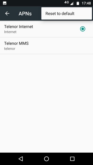 Select Reset to default