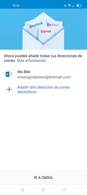 Seleccione IR A GMAIL