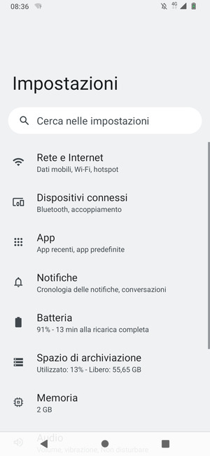 Seleziona Rete e Internet