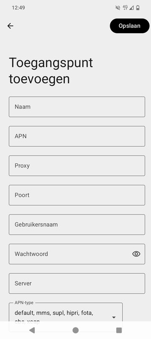 Voer internetgegevens in