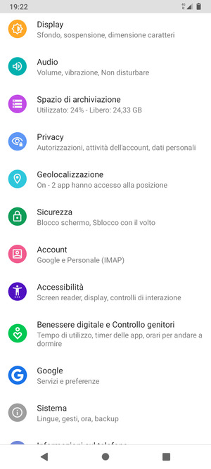 Scorri e seleziona Sicurezza