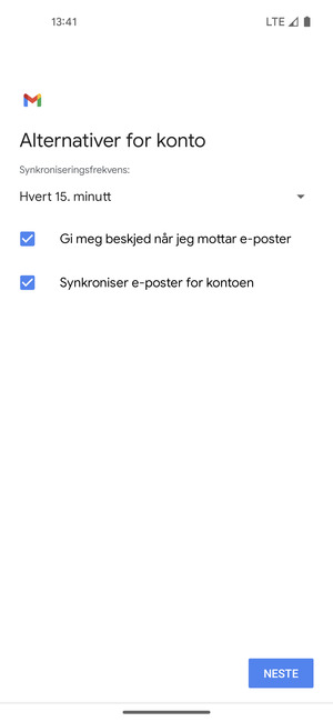 Velg NESTE