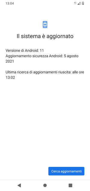 Se il tuo telefono è aggiornato, vedrai la seguente schermata