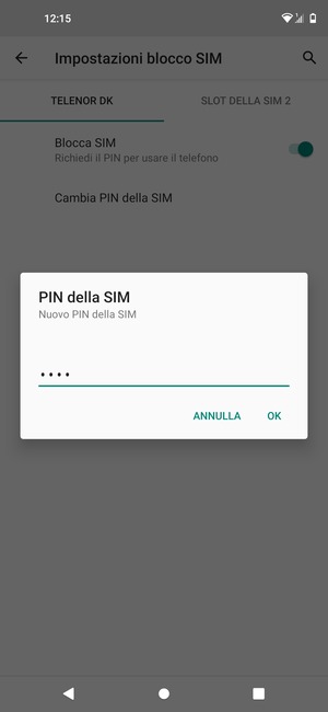 Inserisci Nuovo PIN della SIM e seleziona OK