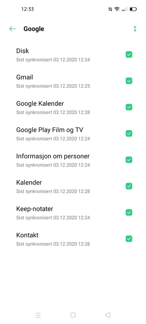 Forsikre deg om at Kontakt er valgt og velg menyknappen
