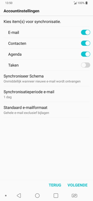 Selecteer VOLGENDE