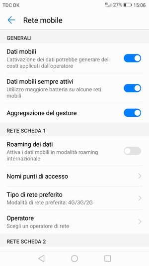 Seleziona Nomi punti di accesso