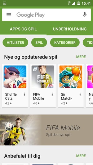 Vælg søgefeltet