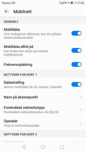 Slå Datastreifing på eller av