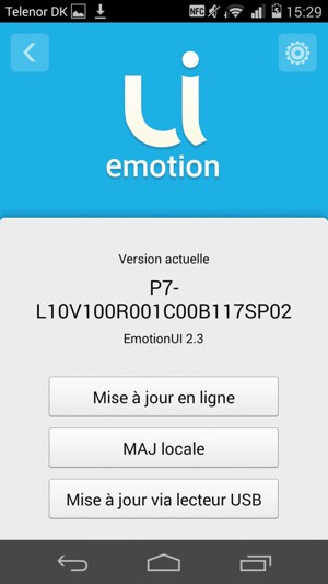 Sélectionnez Mise à jour en ligne / Rechercher les mises à jour