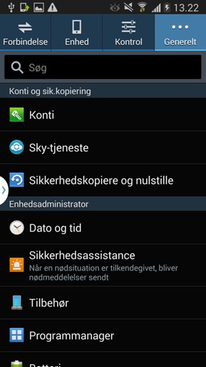 Vælg Konti