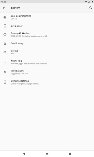 Vælg Backup