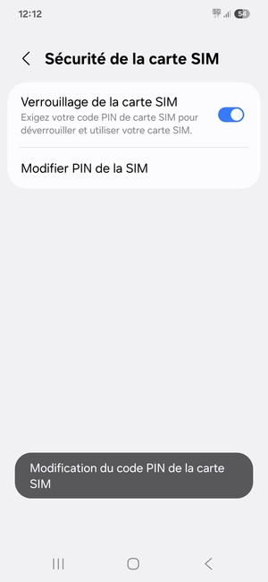 Votre code PIN de la carte SIM a été modifié