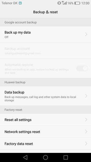 Select Back up my data