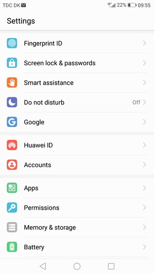 Scroll to and select Accounts