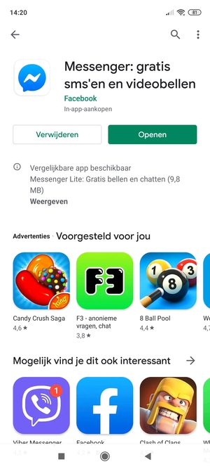 Selecteer Openen