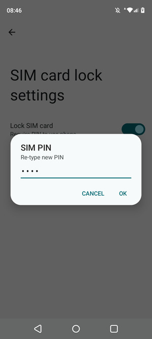 Confirm your new SIM PIN and select OK