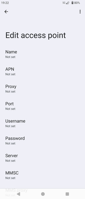 Enter Internet information