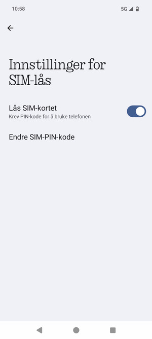 Velg Endre SIM-PIN-kode