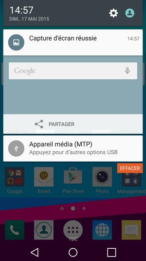 Déroulez à nouveau le menu du haut