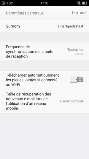 Saisissez votre nom et sélectionnez Terminé