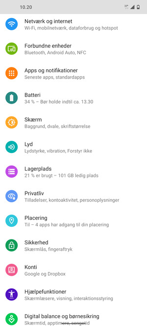 Scroll til og vælg Placering