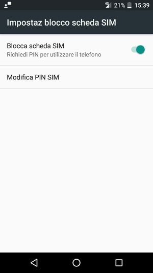 Seleziona Modifica PIN SIM