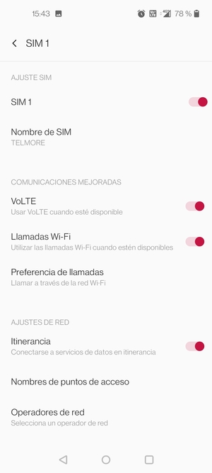 Activar o desactivar Itinerancia