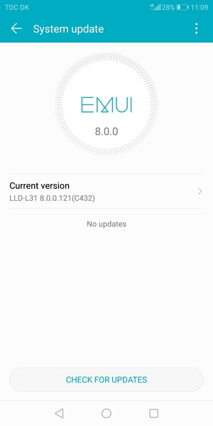 If your phone is up to date, you will see the following screen