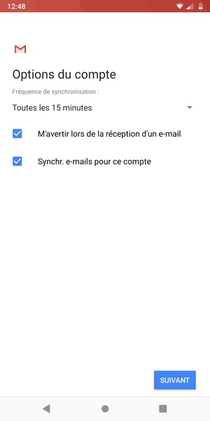 Sélectionnez SUIVANT