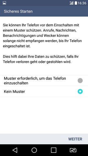 Wählen Sie WEITER