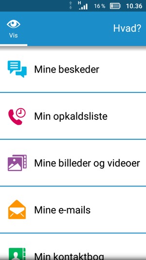 Vælg Mine beskeder