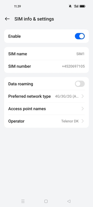 Select Access point names