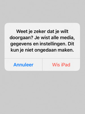 Selecteer Wis iPad