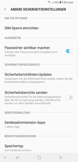 Wählen Sie SIM-Sperre einrichten