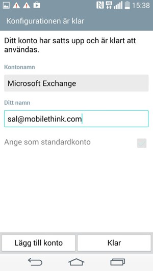 Ge ditt konto ett namn och ange ditt namn. Välj Klar