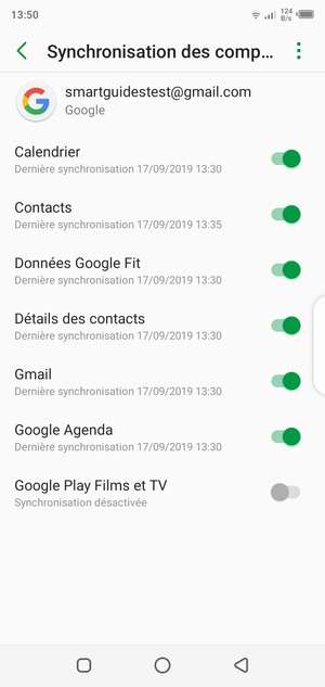 Assurez-vous que Contacts est sélectionné et sélectionnez le bouton du Menu