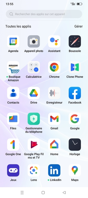 Sélectionnez Contacts