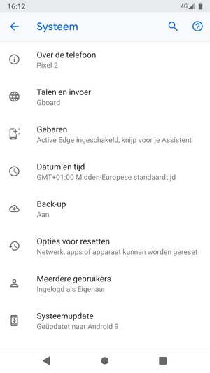 Selecteer Systeemupdate