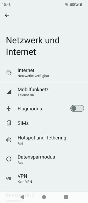 Wählen Sie Mobilfunknetz
