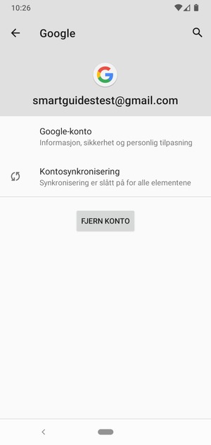 Velg Kontosynkronisering