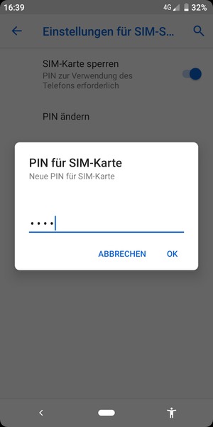 Geben Sie Ihre Neue PIN für SIM-Karte ein und wählen Sie OK