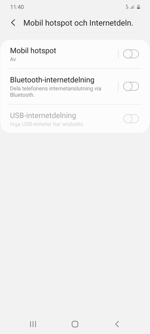 Välj Mobil hotspot