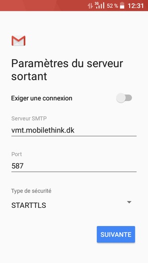 Sélectionnez Type de sécurité