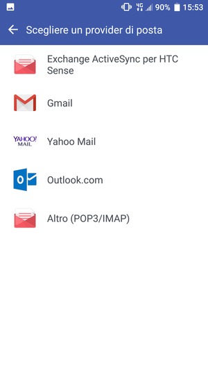 Seleziona Exchange ActiveSync per HTC Sense