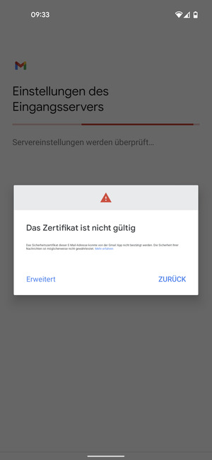 Wählen Sie ZURÜCK