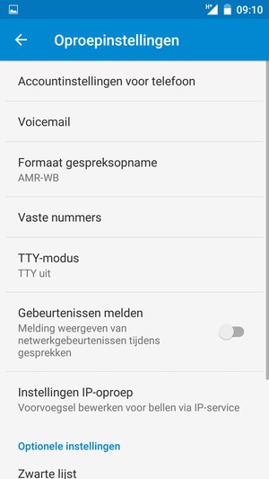 Selecteer Voicemail